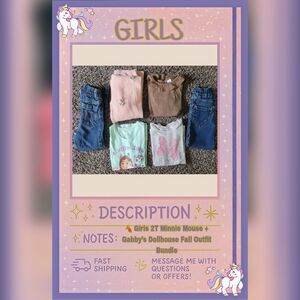 🍂 Girls 2T Minnie Mouse + Gabby’s Dollhouse Fall Outfit Bundle🍂